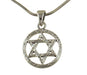 Rhodium Pendant Necklace, Gleaming Star of David in Circle - Silver - Culture Kraze Marketplace.com