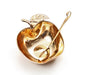 Nickel Open Apple Honey Dish with Spoon - Gold - Culture Kraze Marketplace.com