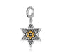 Sterling Silver Bracelet Charm, Textured - Gold Plated Inner Star of David - Culture Kraze Marketplace.com
