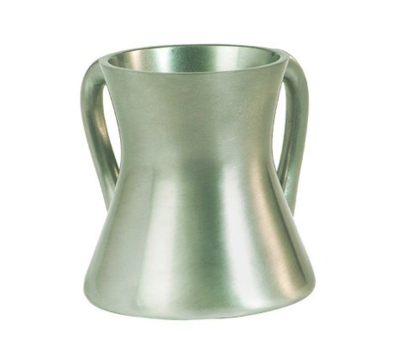 Yair Emanuel Gleaming Aluminum Small Hourglass Wash Cup - Silver - Culture Kraze Marketplace.com