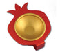 Shraga Landesman Aluminum Raised Red Pomegranate Honey Dish with Gold Bowl - Culture Kraze Marketplace.com