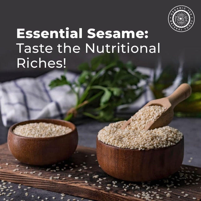White Sesame Seeds Raw Unhulled - Calcium & Iron Superfood Jar-3