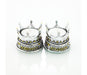 Silver Plated with Gold Accents Small Candlesticks - Jerusalem and Crown Design - Culture Kraze Marketplace.com