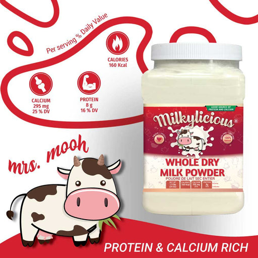 Milkylicious Whole Dry Milk Powder – 1.5lbs (24 oz) Jar-1