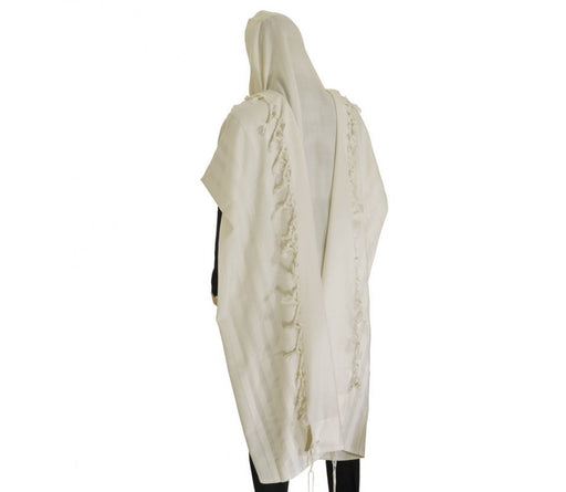 Home Tallit Traditional Tallits  Talitnia Malchut Wool Non Slip Tallit Prayer Shawl - White Stripes - Culture Kraze Marketplace.com