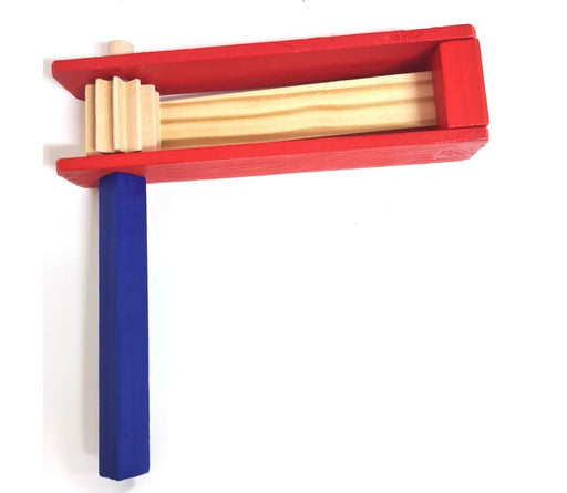 Jumbo Red and Blue Wooden Purim Grogger - Culture Kraze Marketplace.com