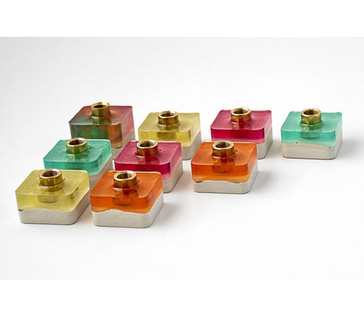 Graciela Noemi Handcrafted Modular Cubed Colorful Hanukkah Menorah - Culture Kraze Marketplace.com