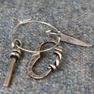 Sterling Silver Viking Charm Rod Earrings ( Pair) - Culture Kraze Marketplace.com