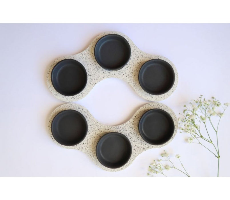 Graciela Noemi Handcrafted Terrazo Passover Seder Plate - Black and White - Culture Kraze Marketplace.com