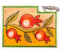 Kakadu Hand Painted Challah Board and Knife, Pomegranates - Culture Kraze Marketplace.com