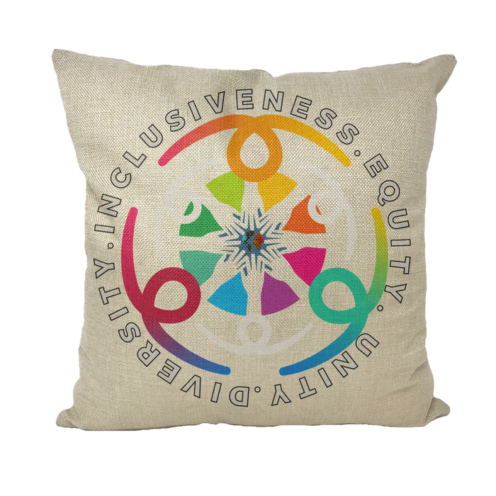 Diversity, Equity, Inclusiveness, & Unity Culture Globe Logo Throw Pillow with Insert - Culture Kraze Marketplace.com
