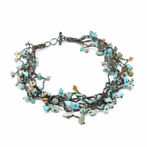Chunky Stone Necklace - Turquoise - Culture Kraze Marketplace.com