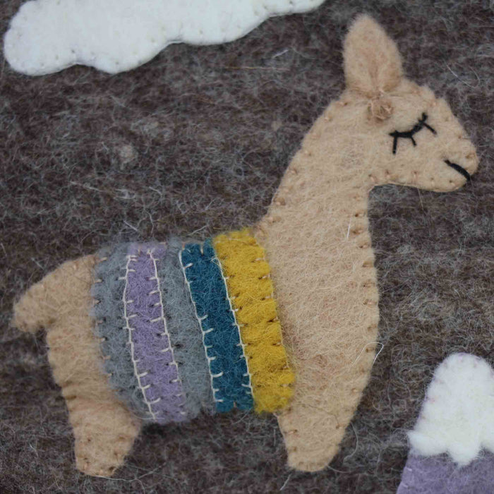Felt Llama Pouch-Handmade Kid's Pouch - Culture Kraze Marketplace.com