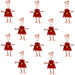 Set of 10 Dancing Girl Santa Pins - Creative Alternatives - Culture Kraze Marketplace.com