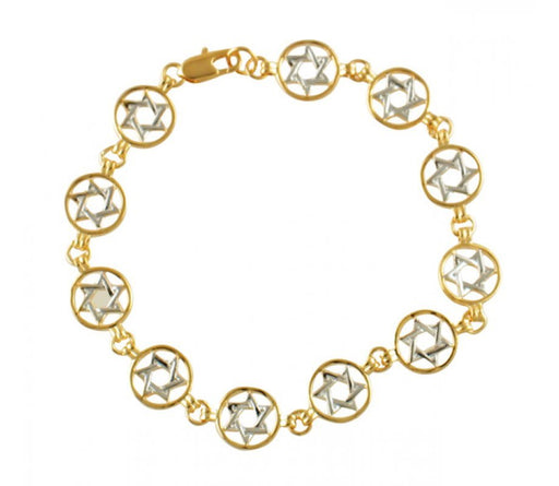 Two Tone Star of David Gold filled bracelet - Culture Kraze Marketplace.com