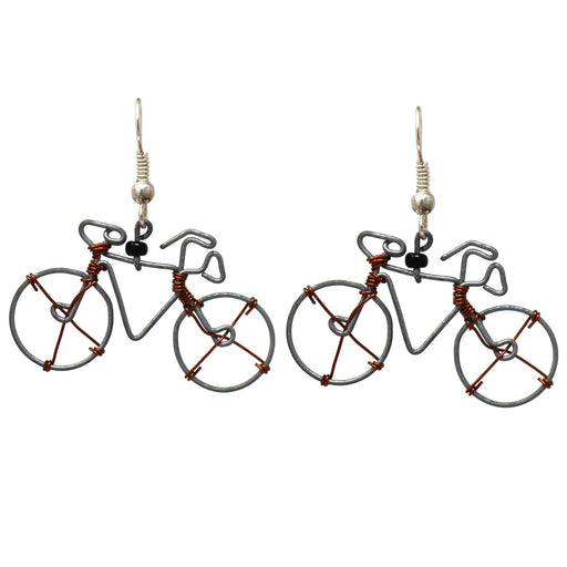 Recycled Wire Bicycle Earrings - Set of 10 - Culture Kraze Marketplace.com