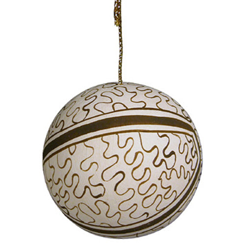 <center>Ceramic Shipibo Ball Ornament</br>Measures: 1-1/2" diameter</center>
