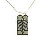 Rhodium Pendant Necklace, Ten Commandments with Seven Branch Menorah - Culture Kraze Marketplace.com