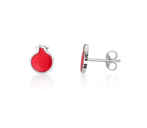 Sterling Silver Stud Earrings - Red Pomegranates - Culture Kraze Marketplace.com