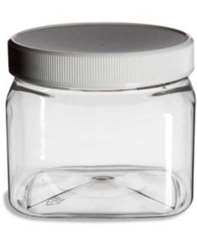 Clear PET Plastic Grip Dry/Liquid Food Storage Jars w/ Caps (Food Grade - BPA Free)-0