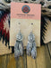 Navajo Sterling Silver Stamped Feather Concho Dangle Earrings - Culture Kraze Marketplace.com