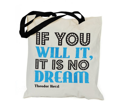 Barbara Shaw Canvas Tote Bag - Herzl's If You Will It, It Is No Dream - Culture Kraze Marketplace.com