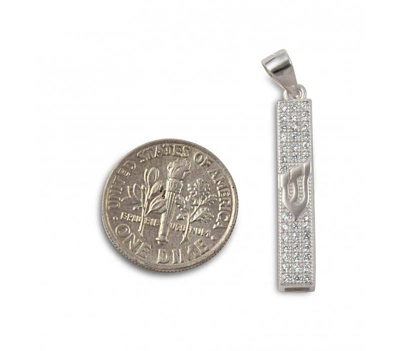 Small Square Mezuzah Necklace Pendant in Sterling Silver - Culture Kraze Marketplace.com