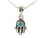 Silver and Opal Necklace - Hamsa - Culture Kraze Marketplace.com
