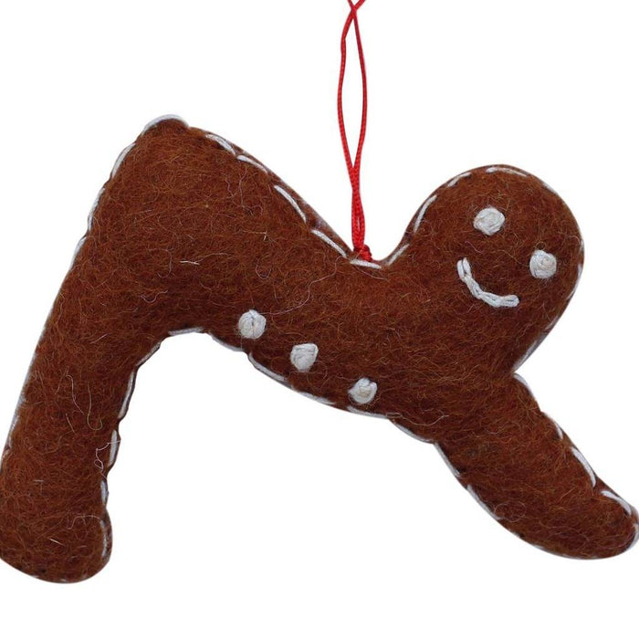 Gingerbread Yogi Felt Ornament - Downward Facing Dog Pose - Culture Kraze Marketplace.com