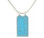Rhodium Pendant Necklace with Ten Commandments Tablet - Blue - Culture Kraze Marketplace.com