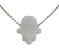 aJudaica White Opal Hamsa Hand Necklace - Culture Kraze Marketplace.com