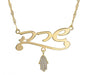 Personalized Gold Plated Hebrew Name Necklace and Sparkling Hamsa Pendant - Culture Kraze Marketplace.com