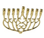 Chanukah Menorah in Brass with Swirling Design, for Candles - 9 Inches - Culture Kraze Marketplace.com