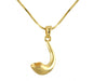 Rhodium Plated Pendant Necklace, Shofar Rams Horn - Gold - Culture Kraze Marketplace.com