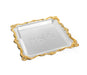 Gold and Silver Color Square Matzah Tray - Decorative Border - Culture Kraze Marketplace.com