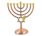 Bronze Color Chanukah Menorah with Star of David and Leaf Design - 7 Inches - Culture Kraze Marketplace.com