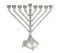 Nickel Chabad Lubavatich Chanukah Menorah - Graceful Raised Base - Culture Kraze Marketplace.com