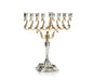Silver and Gold Plated Chanukah Menorah, Scroll Design - 14.9" Height - Culture Kraze Marketplace.com