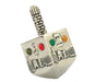 Nickel Plated Dreidel, Jerusalem and Colored Stones - Nun, Gimmel, Hay and Pay - Culture Kraze Marketplace.com