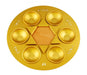 Shraga Landesman Gold Star of David Seder Plate - Aluminum and Wood - Culture Kraze Marketplace.com