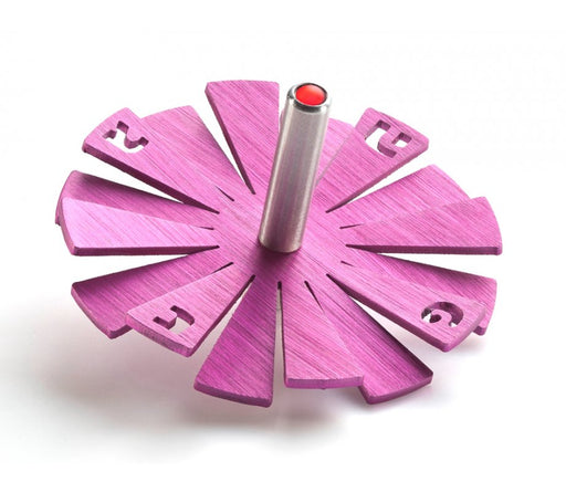 Adi Sidler Brushed Aluminum Chanukah Dreidel, Flying Petals Design - Pink - Culture Kraze Marketplace.com