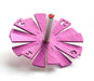 Adi Sidler Brushed Aluminum Chanukah Dreidel, Flying Petals Design - Pink - Culture Kraze Marketplace.com