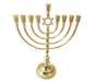Gleaming Gold Chanukah Menorah with Star of David, Oil or Candles - 14 Inches - Culture Kraze Marketplace.com