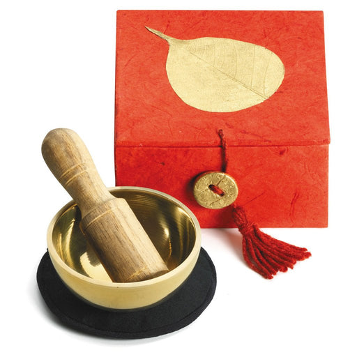 Mini Meditation Bowl Box: 2" Gold Bodhi - Culture Kraze Marketplace.com