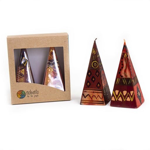 Pyramid Candles, Boxed Set of 2 (Bongazi Design) - Culture Kraze Marketplace.com