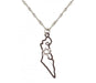 Rhodium Pendant Necklace - Map Outline of Israel with Star of David - Culture Kraze Marketplace.com