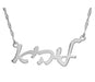 Sterling Silver Custom Hebrew Name Necklace Cursive Letters - Culture Kraze Marketplace.com