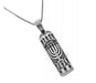 Sterling Silver Necklace with Mezuzah Pendant - Menorah Design - Culture Kraze Marketplace.com
