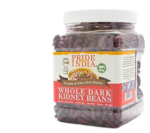 Indian Whole Dark Kidney Beans - Protein & Fiber Rich Rajma Jar-0
