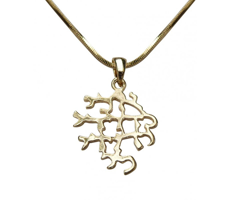 Rhodium Gold Color Pendant Necklace - Words Ani Ledodi, I am for my Beloved - Culture Kraze Marketplace.com